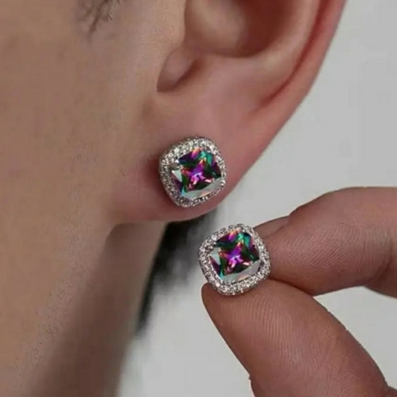 Jewelry - Rainbow Cubic Zirconia Stud Earrings